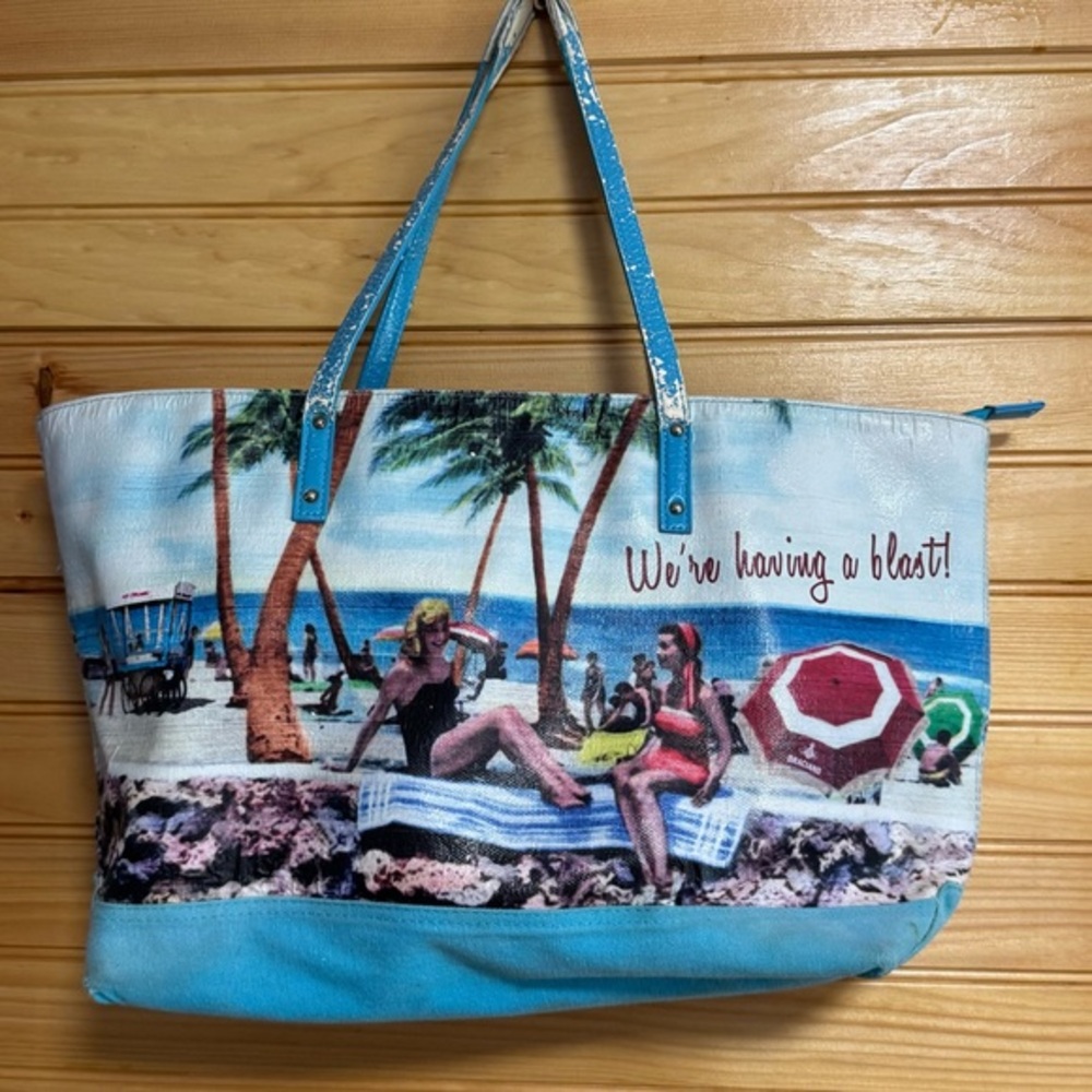 Maurice’s Tropical Beach Scene Tote Bag - Blue